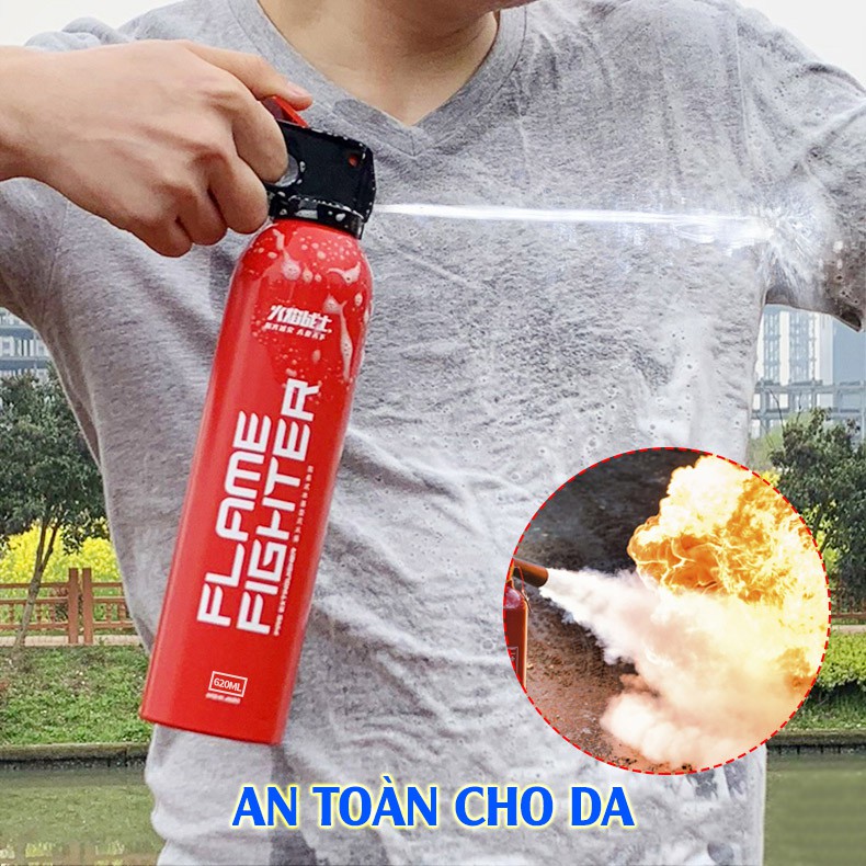 Bình chữa cháy Cứu Hỏa Ô Tô MINI Dùng Cho Xe Hơi, Chung Cư, Gia Đình, Bếp Nấu Ăn An Toàn Tiện Dụng (dung tích 620ml)