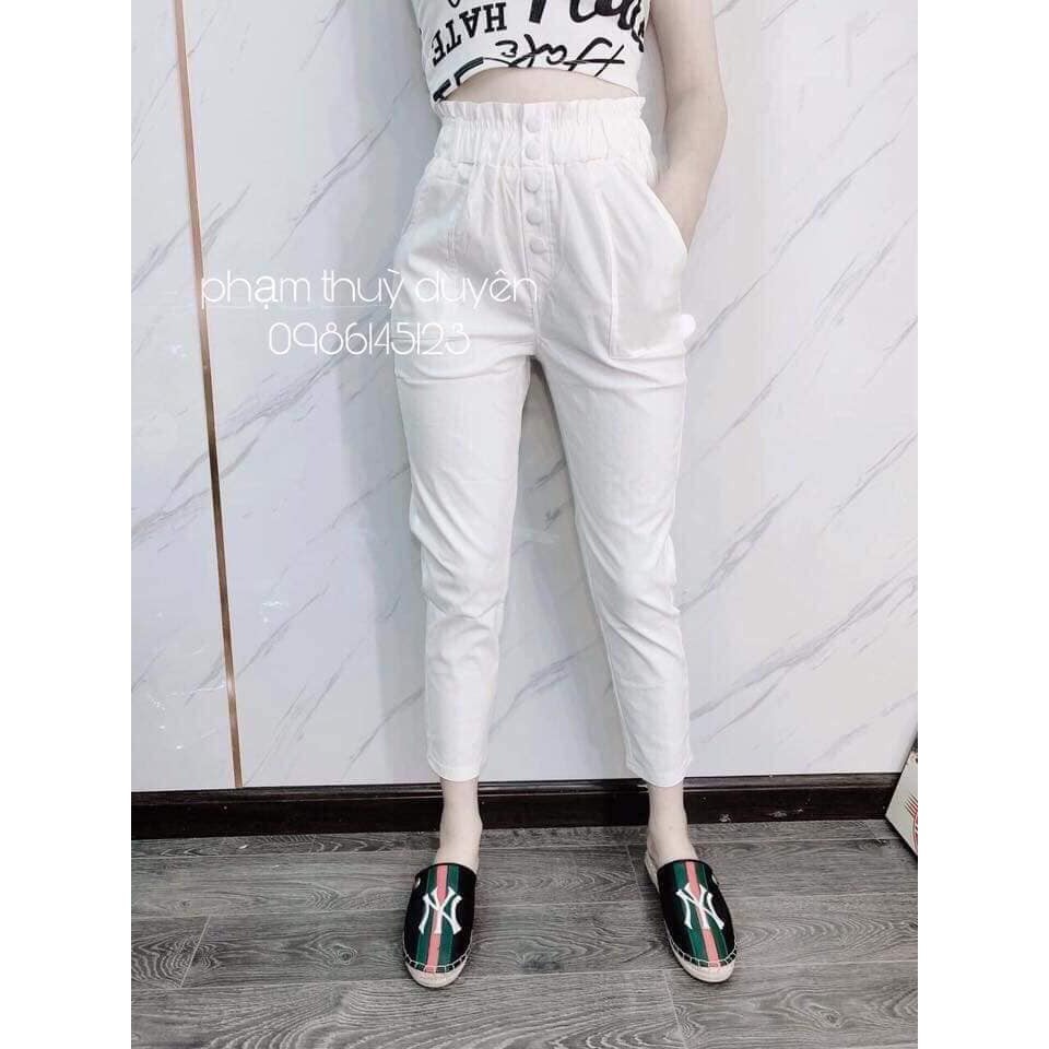 Quần Baggy Đũi Xước 5 Khuy Bọc Cho Nàng Cực Hot