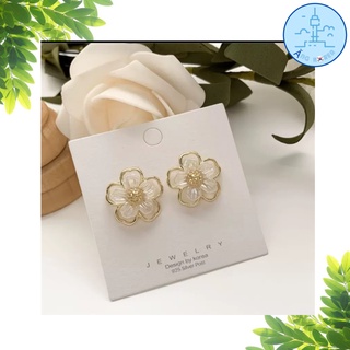 Bông tai Hoa Mai Viền Mạ Vàng Xinh Xắn Phong Cách Ulzzang