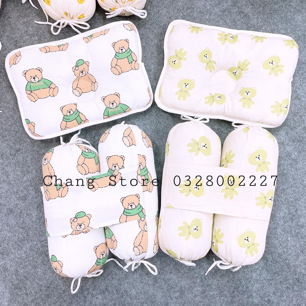 Bộ Gối Chặn Vải Xô Siêu Mềm Cho Trẻ Sơ Sinh