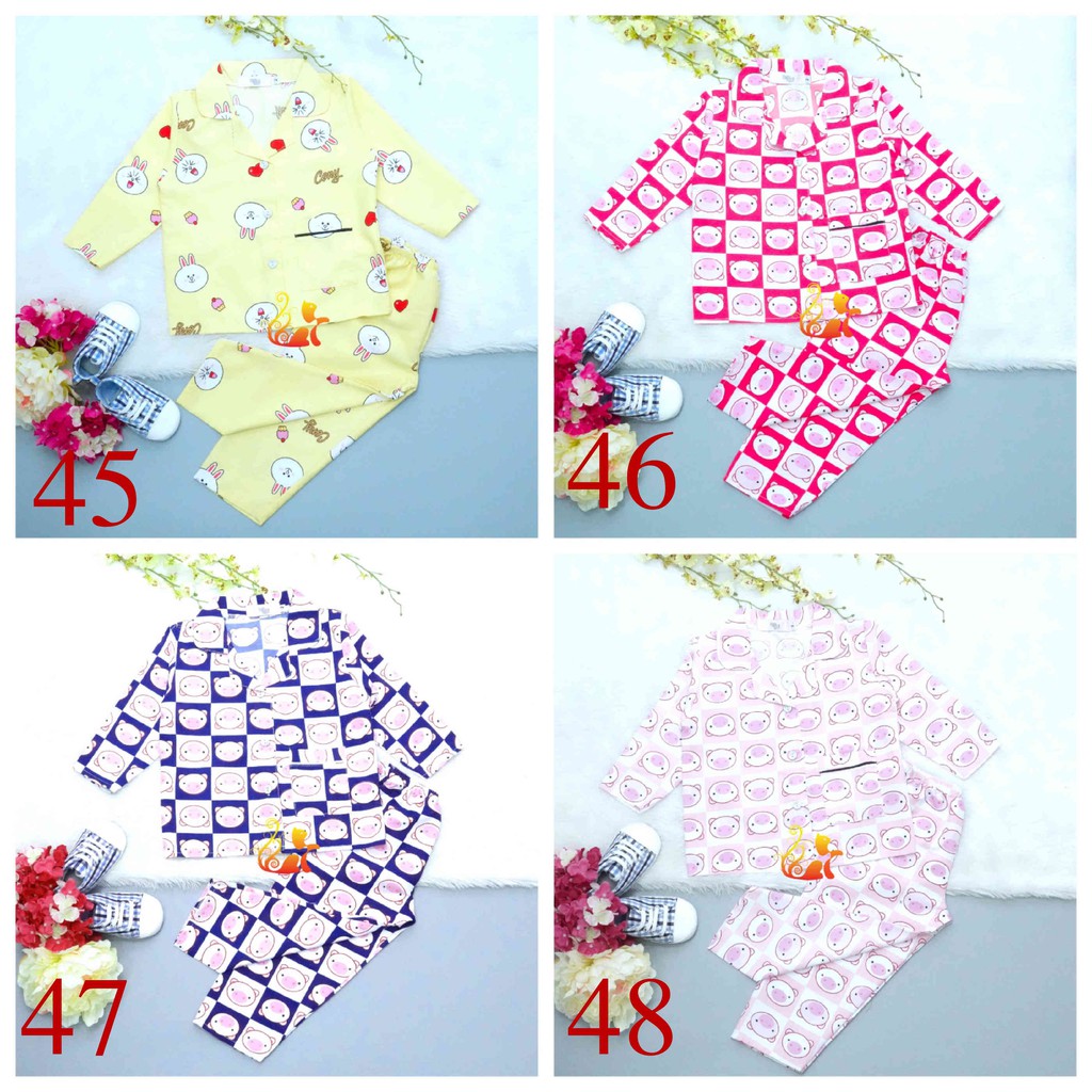 (Phần 3).Đồ Bộ Mặc Nhà &quot;Quần Dài&quot; Pijama Kate Thái - Size số 2 - Cho Bé 8 - 13kg. Từ 1 tuổi - 3 tuổi.