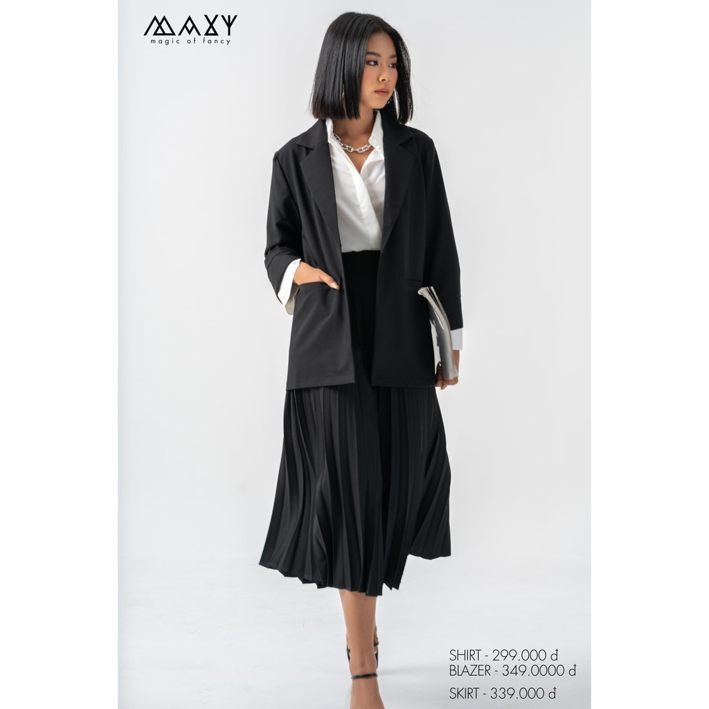 Áo khoác blazer phong cách Hàn Quốc black blazer Maxy Workshop | BigBuy360 - bigbuy360.vn