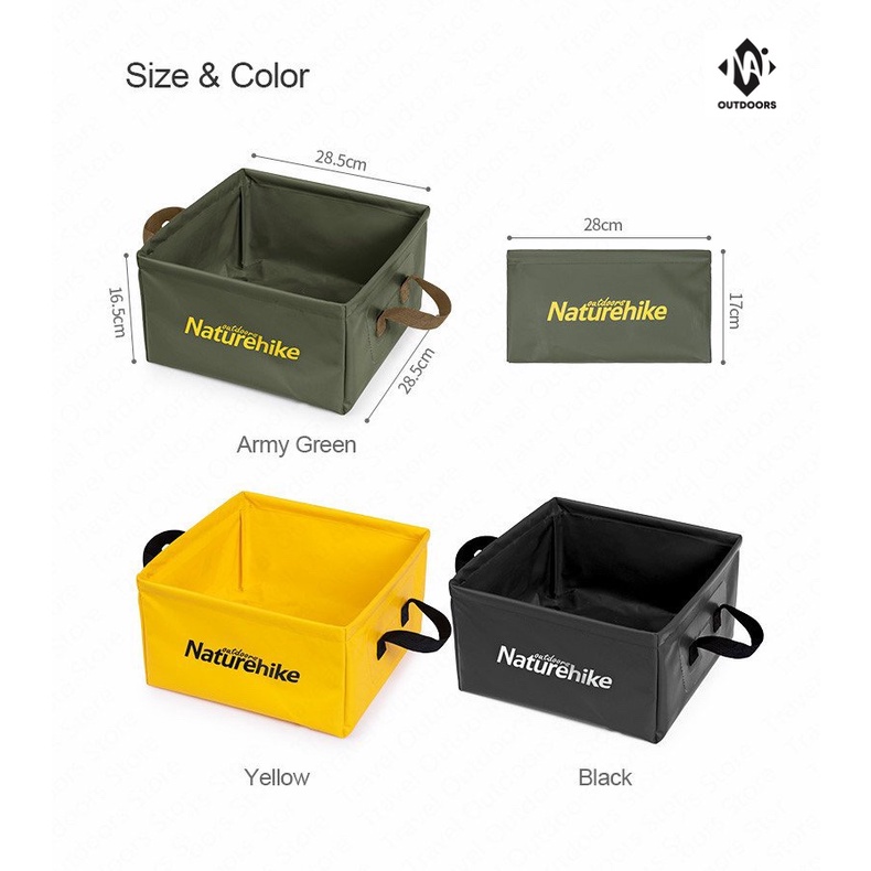 Xô gấp dã ngoại vuông NatureHike NH19SJ007 | BigBuy360 - bigbuy360.vn