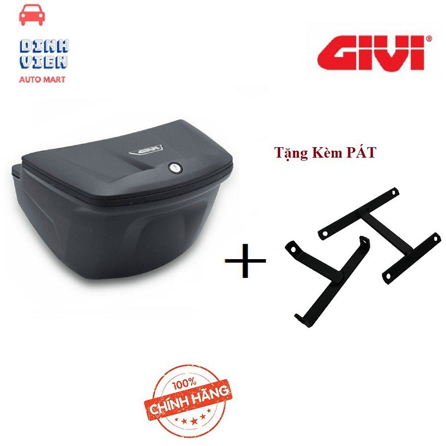Combo Thùng giữa xe máy Givi G12N 12 lít Hàng chính hãng Tặng kèm pát gắn đặc biệt cho Winner X - WINNE150 và Exciter