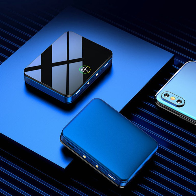 Ban Đầu 50000Mah Sạc dự phòng Mini Powerbank Di Động Màn Hình Kỹ Thuật Số Pin Siêu Mỏng Đầu Ra Kép Đầu Vào Kép Powerbanks