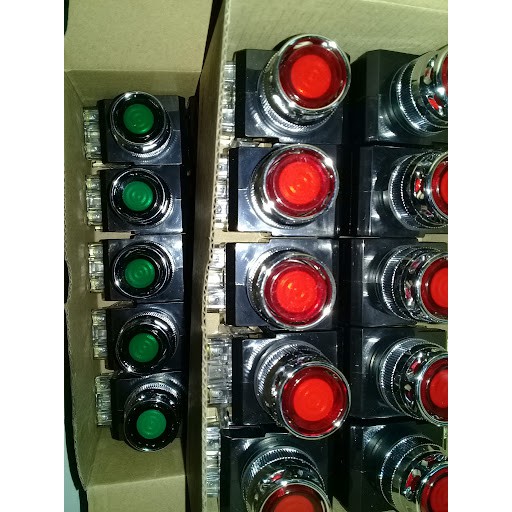 HanYoung Nút nhấn nhả có đèn 24V CRX-G25MD  - Hanyoung - phi 25