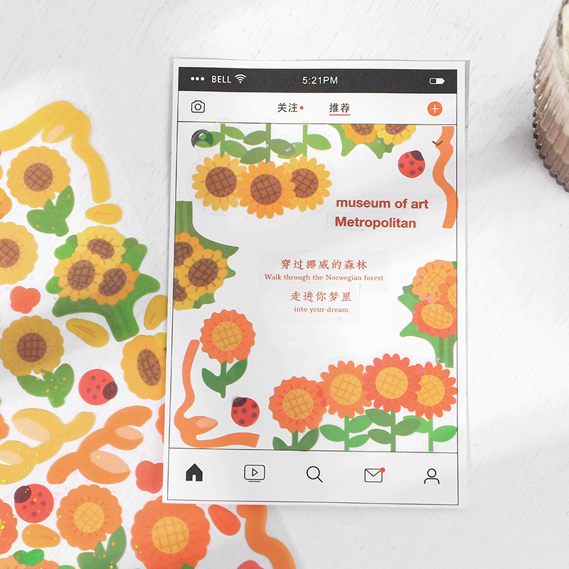 Flowertree Sticker Giấy dán trang trí điện thoại in hình hoa đẹp mắt