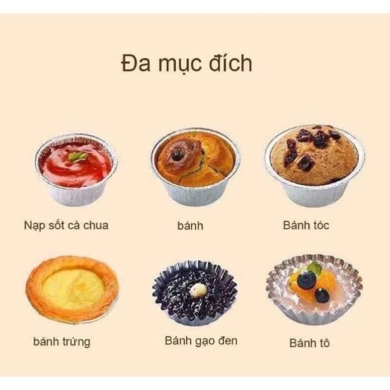 [Set 100 chiếc] Khuôn giấy bạc làm bánh trứng, nướng hàu - Khuôn làm bánh, nấu ăn bằng giấy bạc (Tái sử dụng nhiều lần)