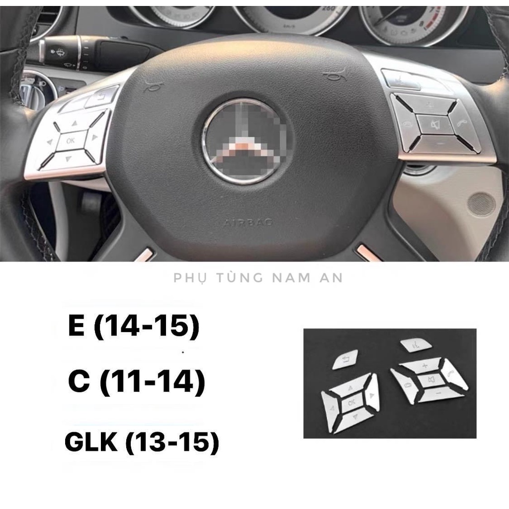 ỐP NÚT VOLANG XE MERCEDES C/E/GLK/GLC