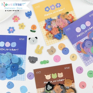 Set 100 Nhãn Dán Flowertree Sticker Hình Emoji Dùng Trang Trí Nhật Ký Xinh Xắn
