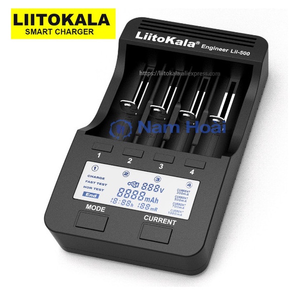 Bộ Sạc Và Test Pin Đa Năng Liitokala Lii-500 Dùng cho pin AA, AAA, 18650, 32650 (1.2V, 3.2V, 3.6V...) Chính Hãng 100%