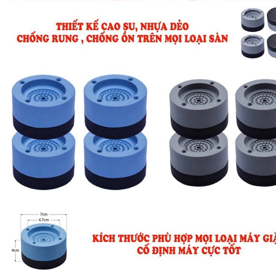 Bộ 4 Chân Kê Chống Rung, Chân Đỡ Đa Năng, Nâng Cao Máy Giặt, Máy Lọc Nước, Tủ Lạnh, lò vi sóng
