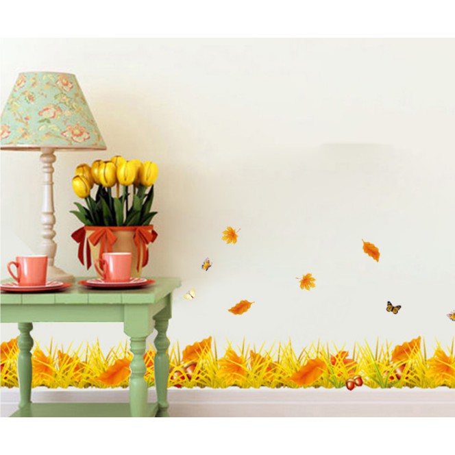 Decal trang trí chân tường Lá Vàng Uá