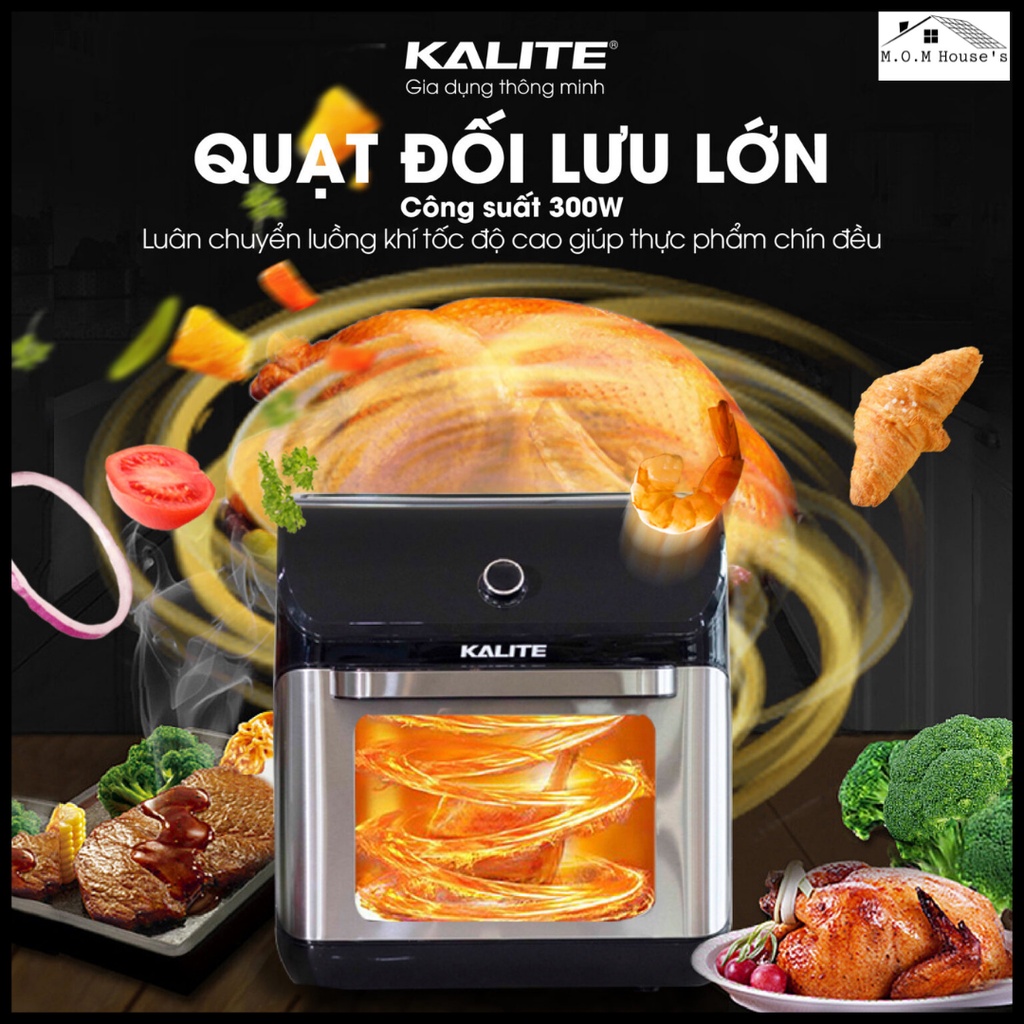 Nồi Chiên Không Dầu Kalite Q12-KL1200_M.O.M House's_CS 1800W_Hàng Chính Hãng kèm quà tặng trị giá 209k