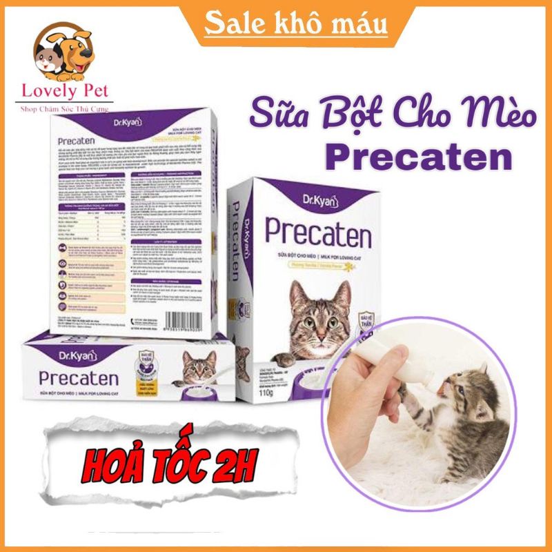 Sữa cho chó mèo Dr.Kyan Precaten hộp giấy 110gr