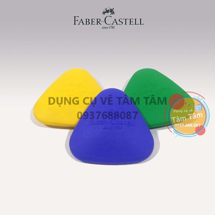 [ TÂM TÂM ]-Gôm Grip Triangle FABER CASTELL, gôm bôi chì màu sáp màu-