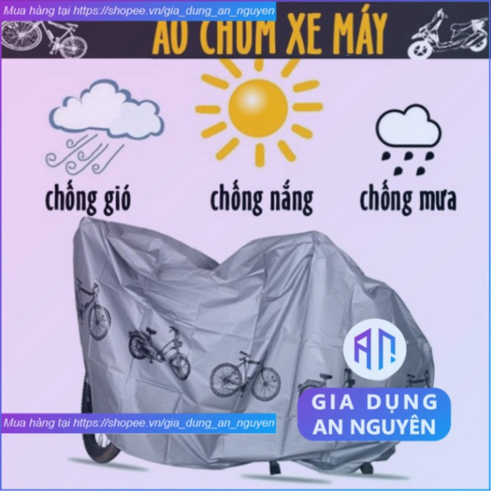 Áo phủ trùm che xe máy sh moto vision xe đạp bạt chống nắng mưa vải dù loại dày -GDAN