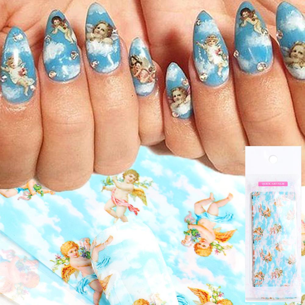 Bộ 10 Miếng Dán Trang Trí Móng Tay Họa Tiết Lò Xo