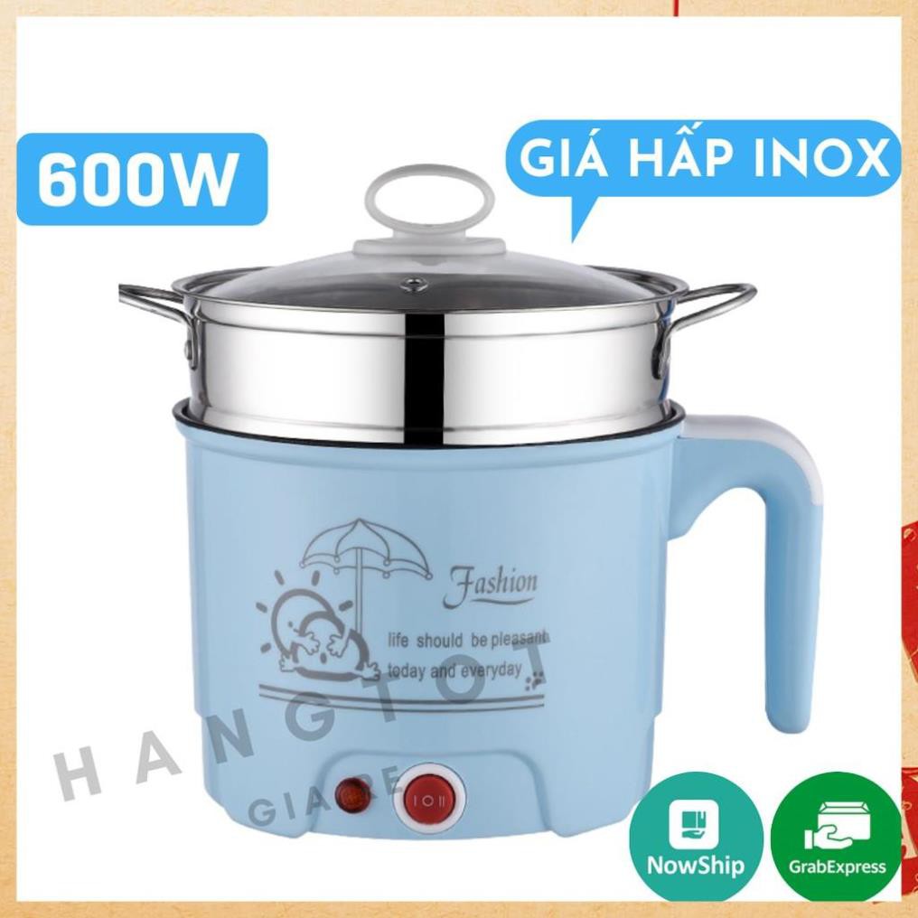 Ca Nấu Mì,Nồi Nấu Mì Đa Năng Siêu Tốc Có Tay Cầm 1,8L - Tặng Kèm Giá Xửng Inox Cao Cấp