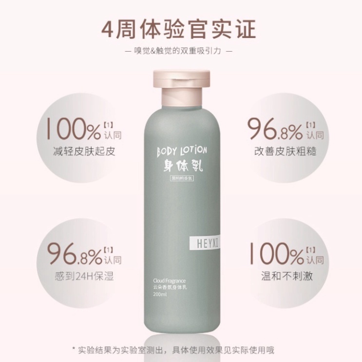 Sửa dưỡng thể Heyxi thơm bền lâu 200ml giúp dưỡng ẩm sáng da Nội địa Trung HDT2G5