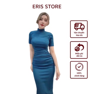 [Hàng cao cấp] Váy nữ dáng ôm body xẻ sau che bụng chất vải co dãn cao cấp mặc công sở