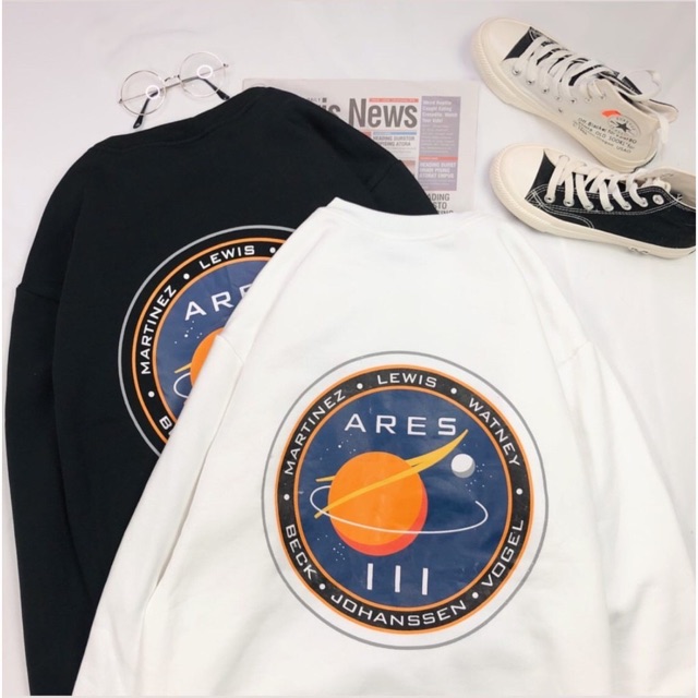 Áo Sweater ARES màu ĐEN/TRẮNG 🌔 Nam nữ unisex 🌗 FREESHIP 99K ❤️ | BigBuy360 - bigbuy360.vn