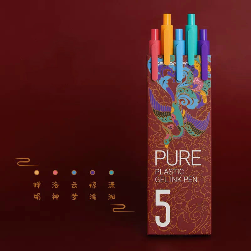 Set 5 Bút Bi Họa Tiết Phượng Hoàng Sáng Tạo