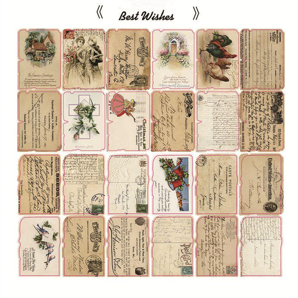 CHOOKEY Set 24 Miếng Dán Trang Trí Thủ Công Phong Cách Retro