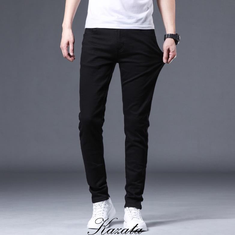Quần Jean Nam VNXK - Quần Bò Nam Cao Cấp Đen Trơn KAZATA Không Phai