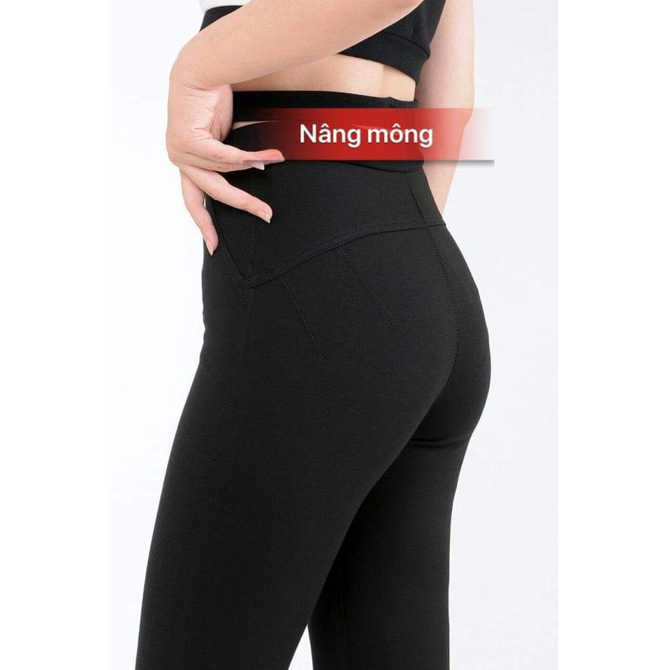 Quần legging nâng mông ⚡️HÀNG LOẠI ĐẸP ⚡️Quần bó cạp cao chất vải dày dặn siêu mềm mịn, hàng loại đẹp không lộ