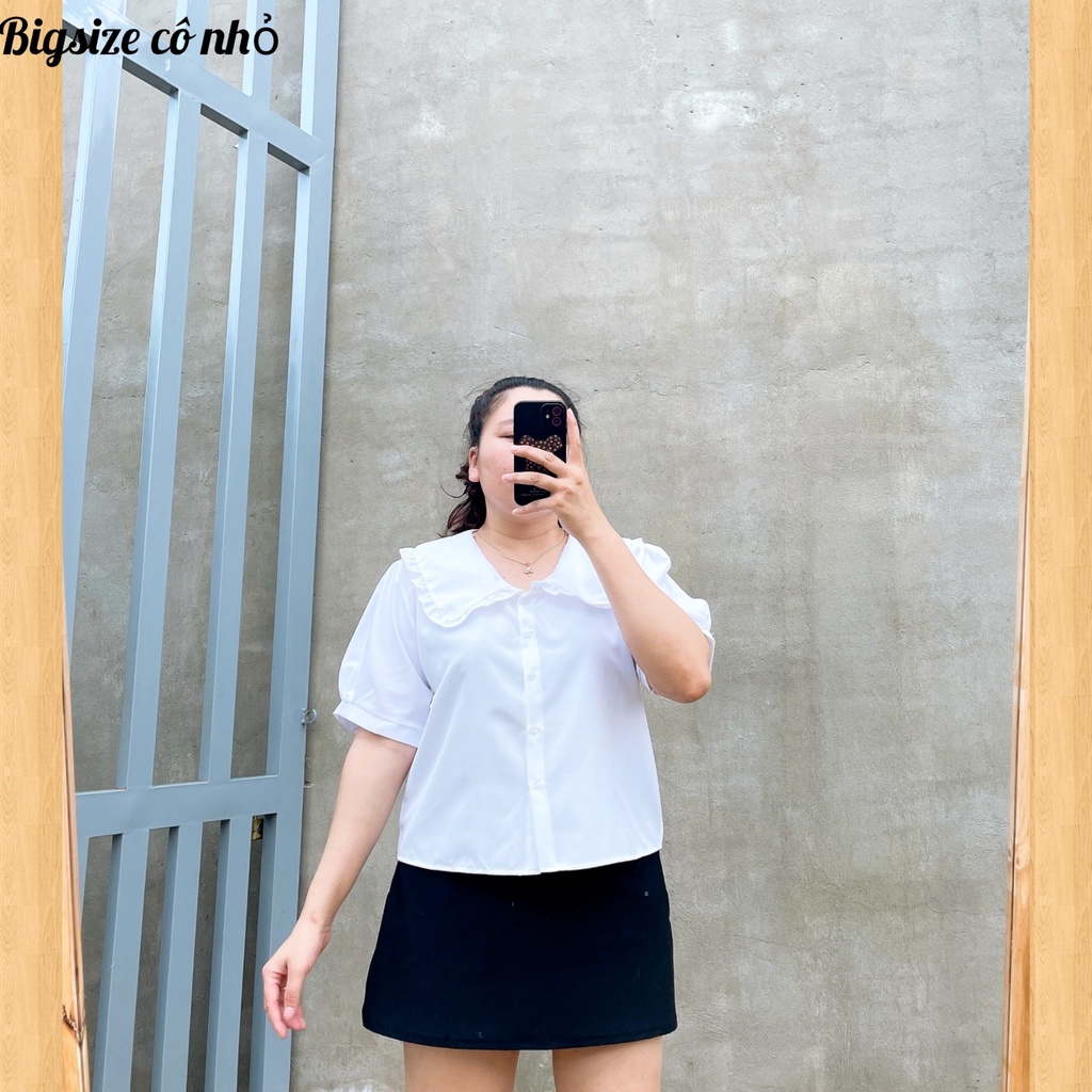 Áo Sơ Mi Nữ Bigsize Cổ Sen,Áo Sơ Mi Kiểu Lên Phom Xinh Chất Vải Loại 1 MÃ CỔ SEN