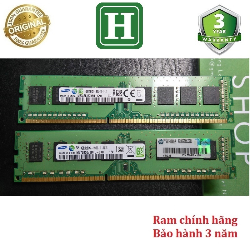 RAM PC DDR3 (PC3) 4GB BUS 1600 HIỆU SAMSUNG, ram zin máy đồng bộ siêu bên và ổn định, bảo hành 3 năm