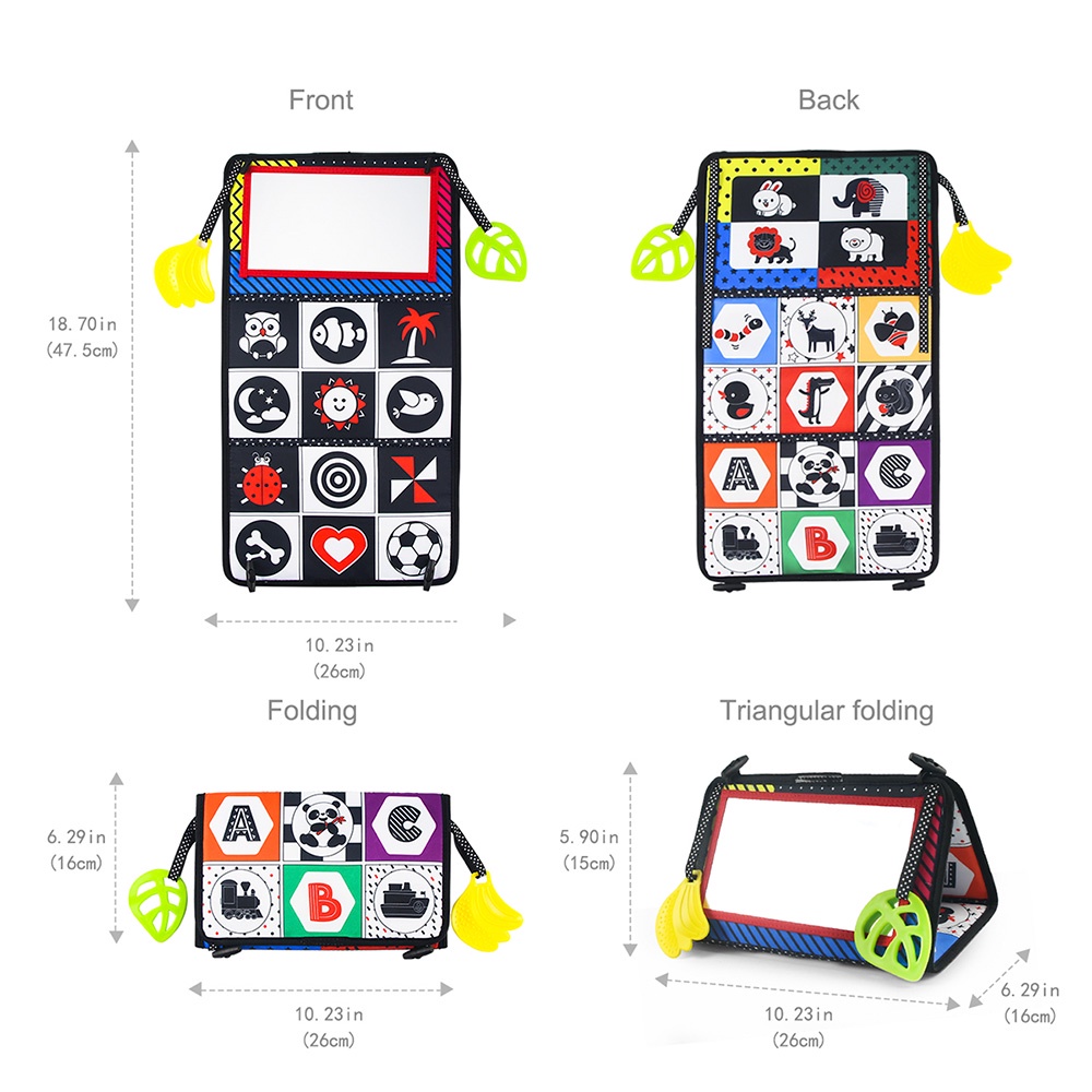 Đồ chơi phản chiếu qua gương có độ tương phản cao màu đen và trắng giáo dục cho trẻ sơ sinh