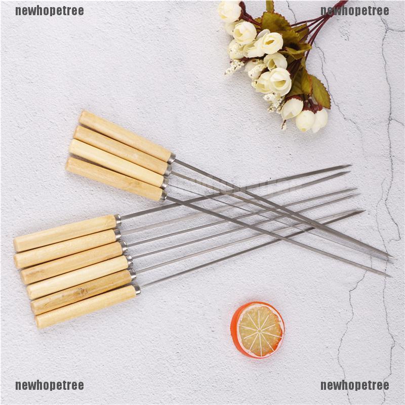 10 Cây xiên thịt nướng BBQ bằng thép không gỉ 35cm chất lượng cao