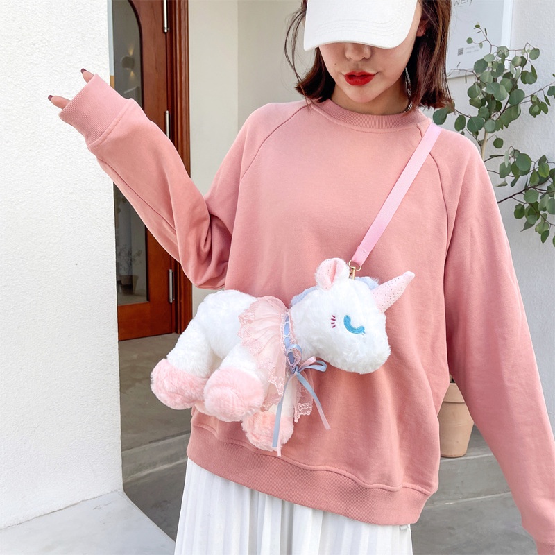 Túi Đeo Chéo Hình Ngựa Một Sừng Dễ Thương Cho Bé