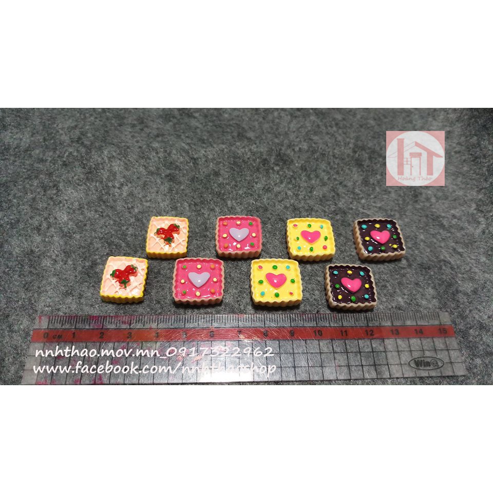 Charm trang trí mô hình, dollhouse_Bánh vuông