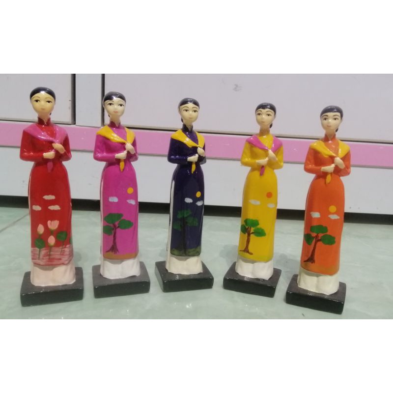 Bộ tượng 3 cô gái bắc trung nam cao 12cm