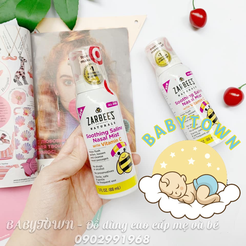 Xịt mũi lô hội , vitamin C Zarbee Mỹ 88ml cho bé