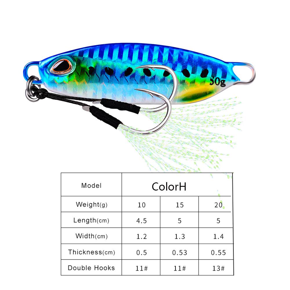 MUVAKO Mồi Câu Cá Nhân Tạo Bằng Kim Loại Nhiều Màu Sắc 10g 20g 30g