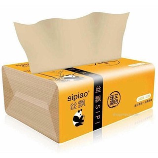 Khăn Giấy Gấu Trúc Màu Vàng - 1 gói 300 tờ siêu dai siêu bền