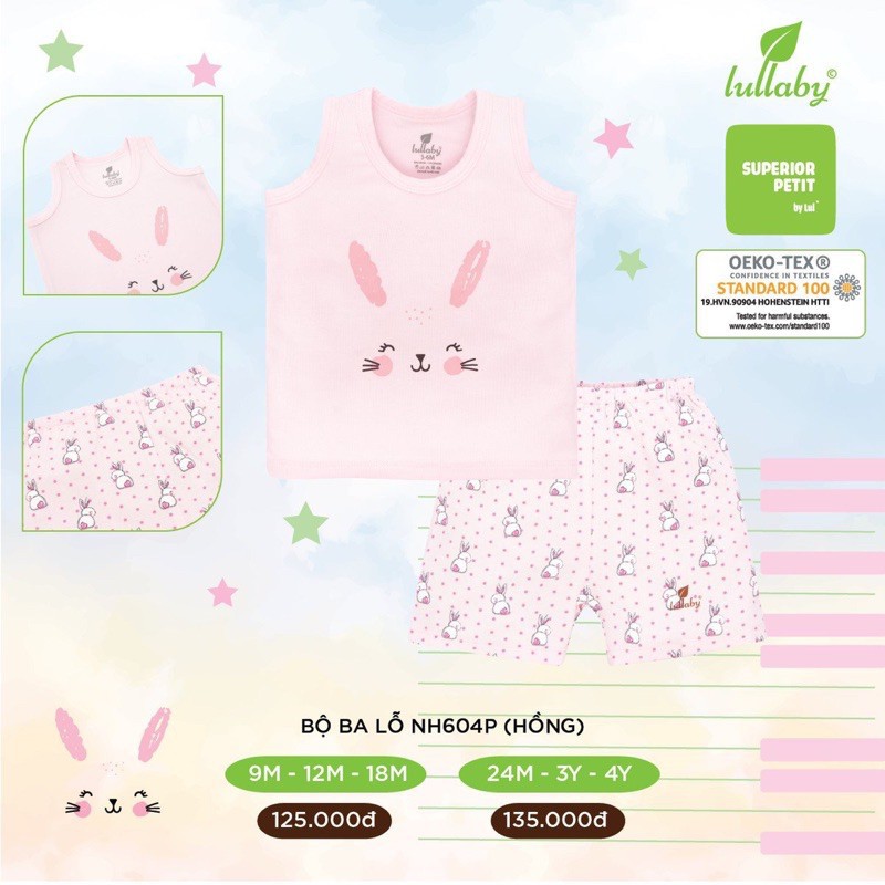 Bộ ba lỗ Petit Lullaby NH604P (Sz 9m-4y)