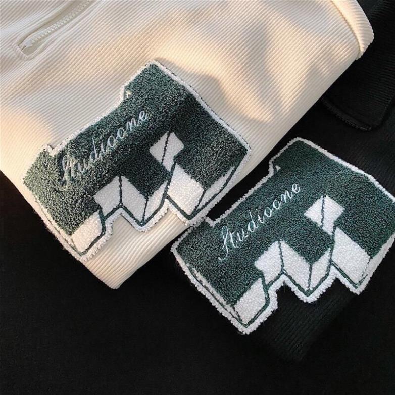 Áo Polo Tay Dài Dáng Rộng Cổ Bẻ Chữ F Phong Cách Hàn Quốc Thời Trang Nam Nữ( Hàng Sẵn)