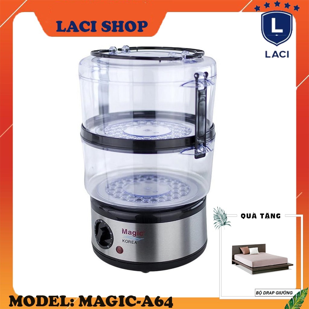 Máy Hấp Thực Phẩm Magic Korea A64 | Dung Tích 5L | Công Suất 500W | Bảo Hành 12 Tháng | Tặng Bộ Drap