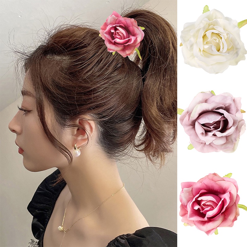 Kẹp tóc HAIMEIKANG hình hoa hồng 7cm cho cô dâu