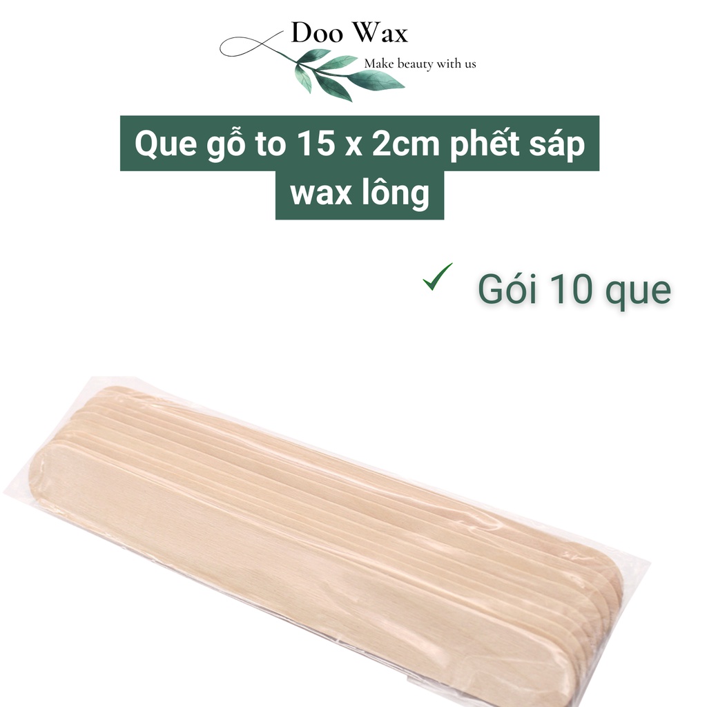 Que gỗ wax lông, triệt lông sạch sẽ gỗ mới 15 x2cm tiệt trùng, không ẩm mốc, cứng, an toàn cho da