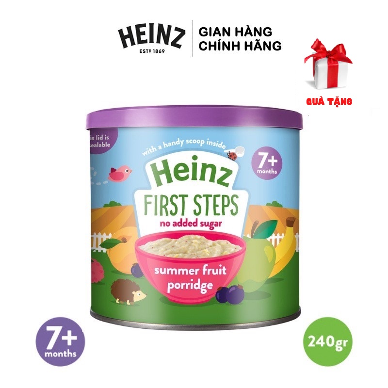 Bột Cháo Trái Cây Mùa Hè HEINZ 240g (Date: 04/08/2022) + Tặng 2 Hũ Táo Yến Mạch 170g (Date T7/2022)