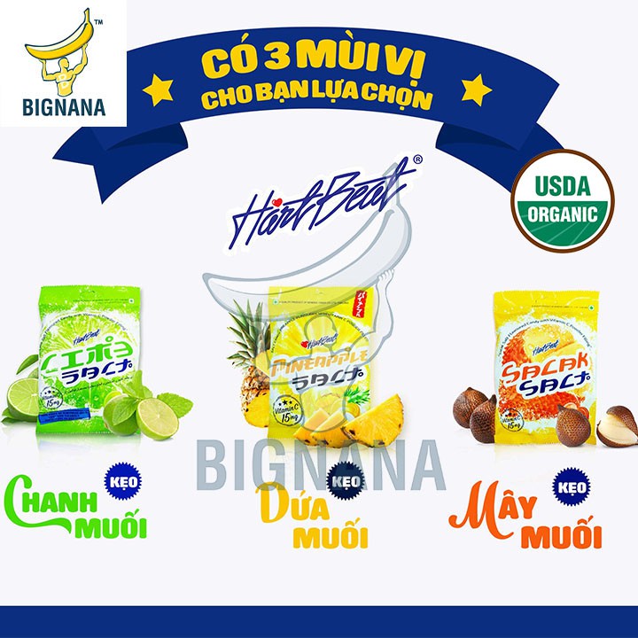 Kẹo Chanh Muối Thái Lan Hart Beat Gói 120gr Cung Cấp Vitamin C Thơm Ngon