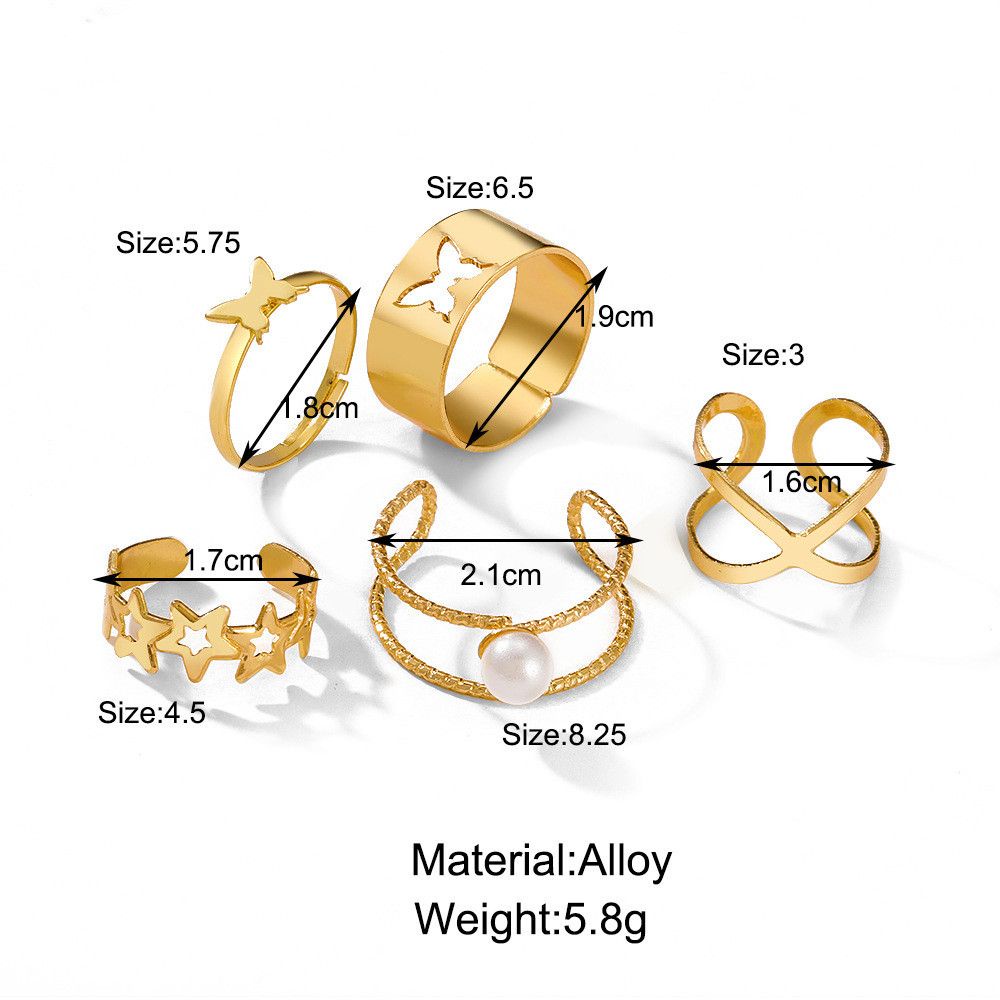 Set 5 nhẫn đeo tay thời trang cá tính cho nữ