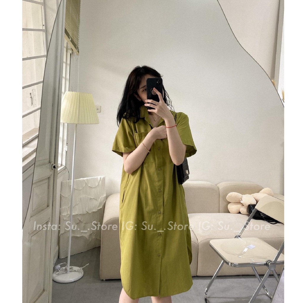Váy sơ mi dáng dài túi ngực V628 SUSTORE | BigBuy360 - bigbuy360.vn