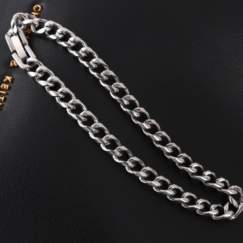 Vòng tay thép titan thiết kế đơn giản phong cách hip hop cá tính tùy chọn kích thước